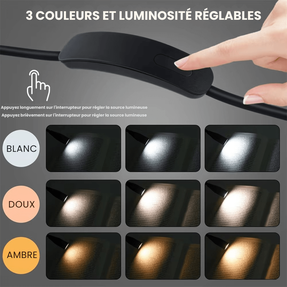 Lampe de lecture de cou LED rechargeable par USB