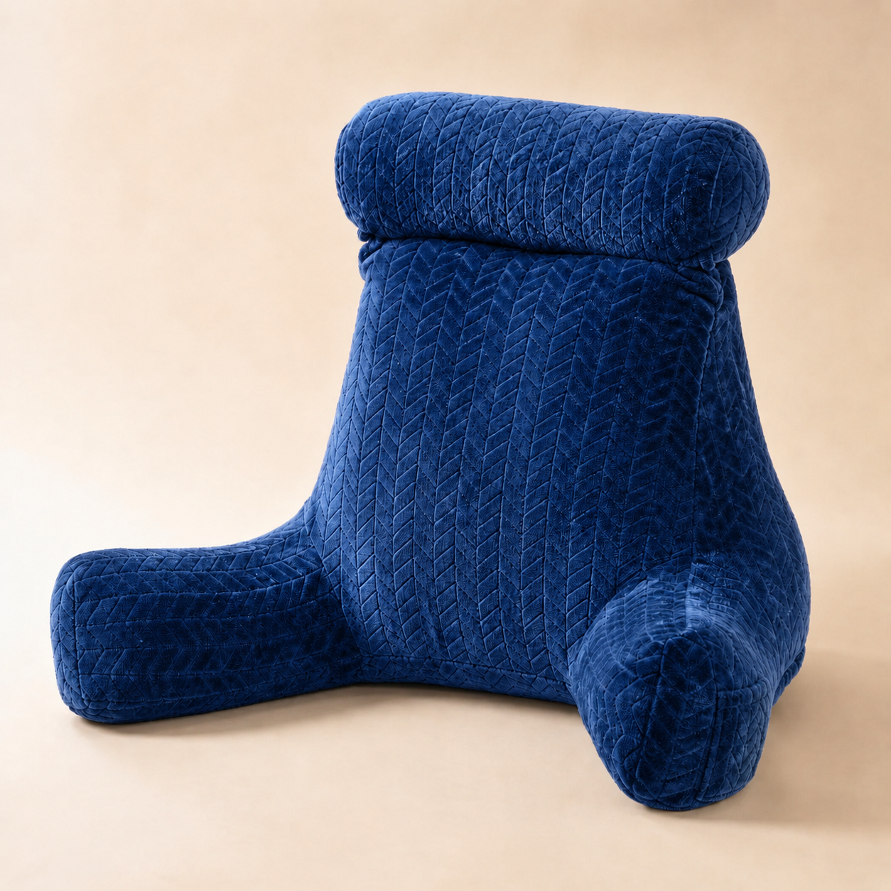 Coussin de lecture en velours avec accoudoirs