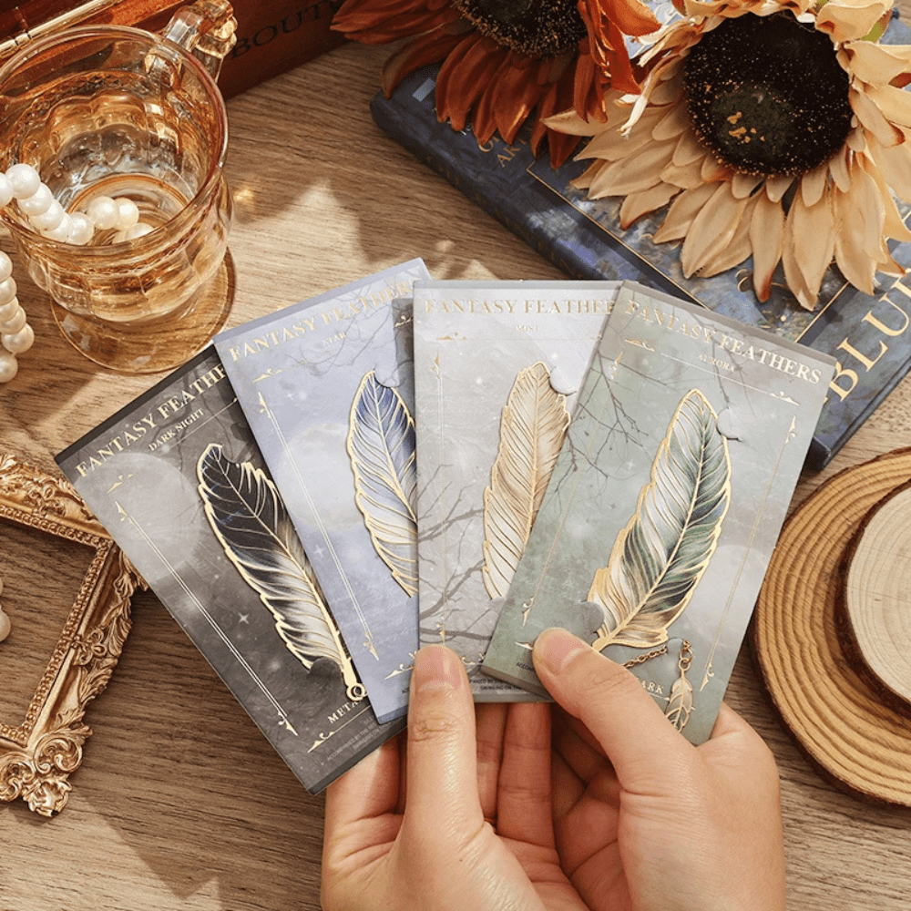 PDL ® - Marque-page en métal | Plume avec pendentif
