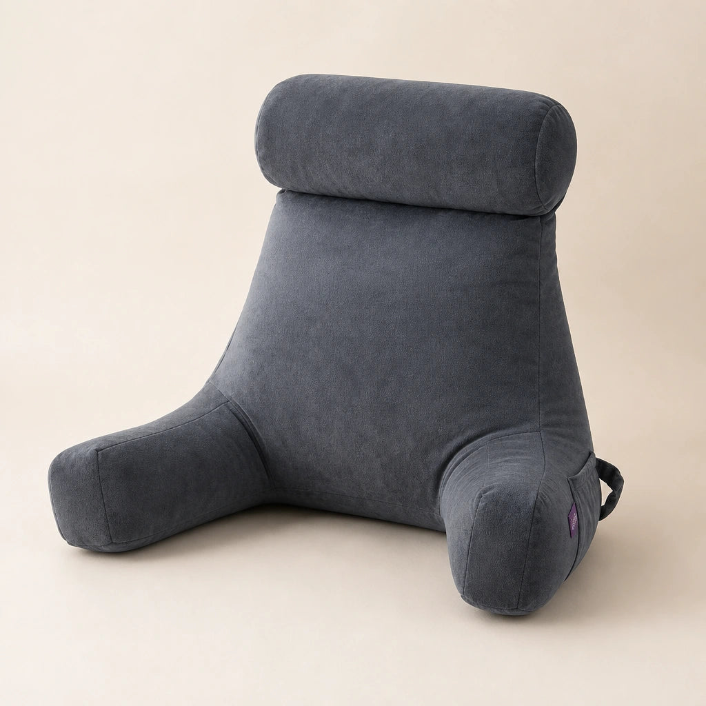 Coussin de lecture avec accoudoirs et poche