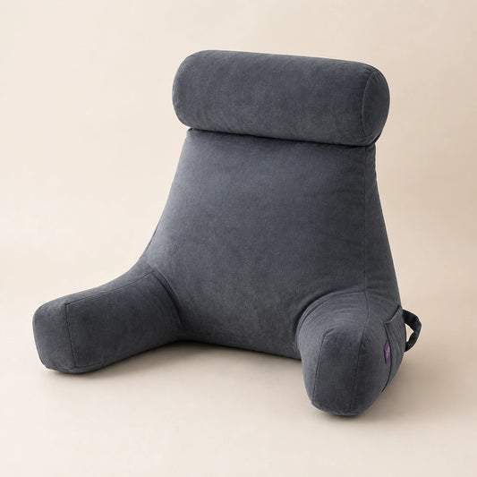 Coussin de lecture avec accoudoirs et poche