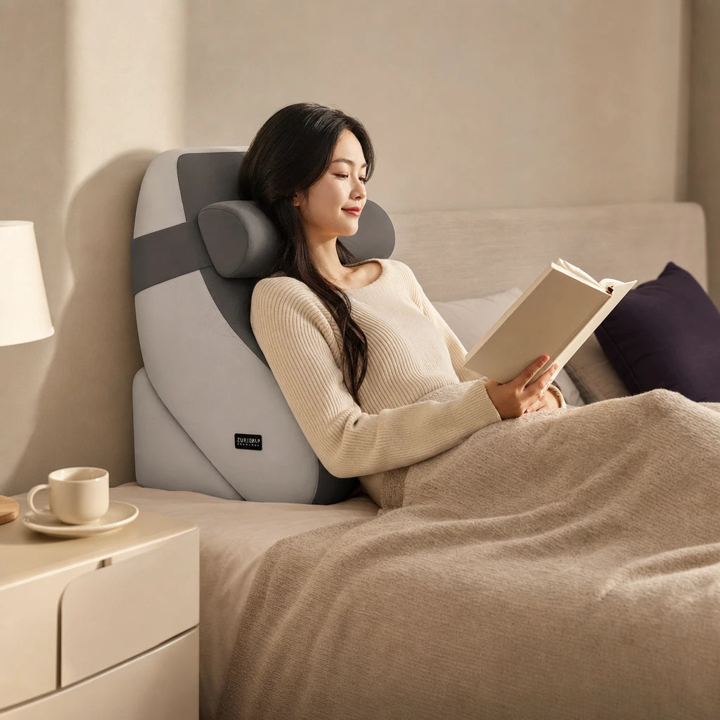 Coussin de lecture ergonomique à poches latérales
