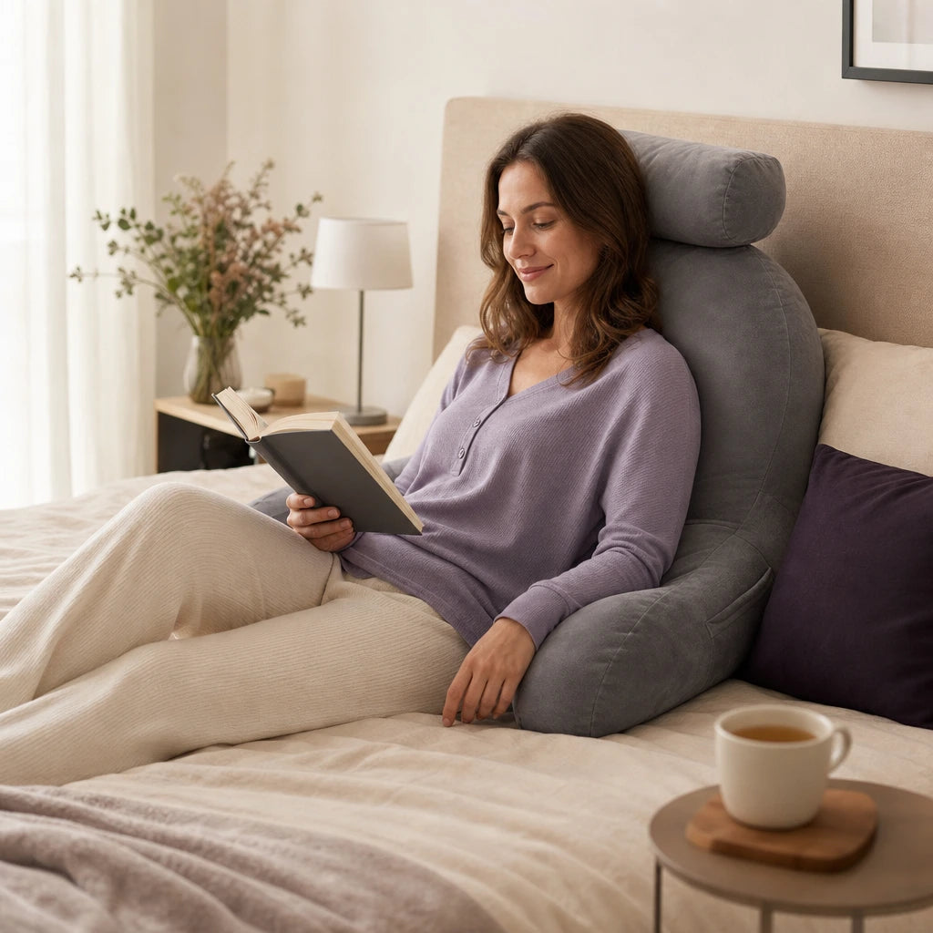 Coussin de lecture à mémoire de forme avec appui-tête