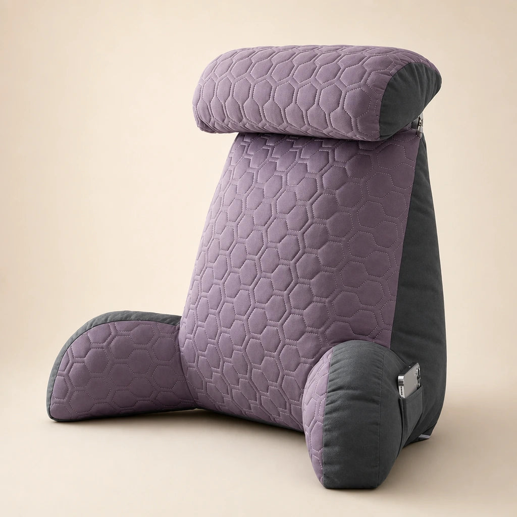 Coussin de lecture à mémoire de forme avec poches