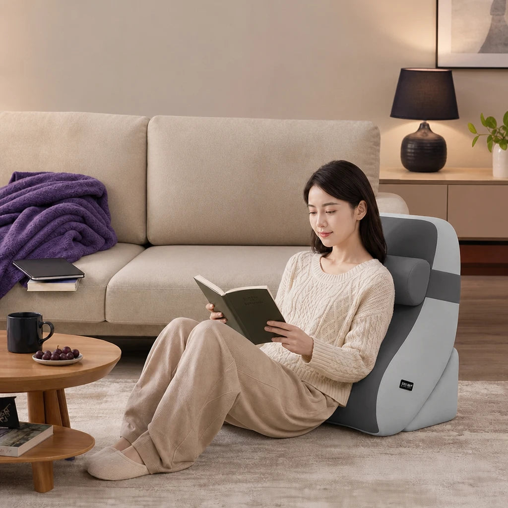 Coussin de lecture ergonomique à poches latérales